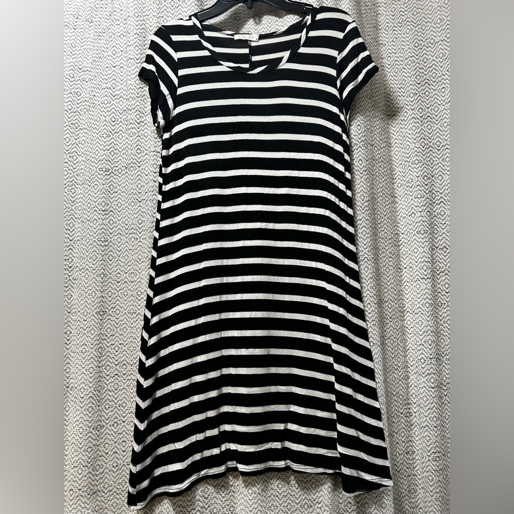 Olivia Rae Black and White Striped Dress